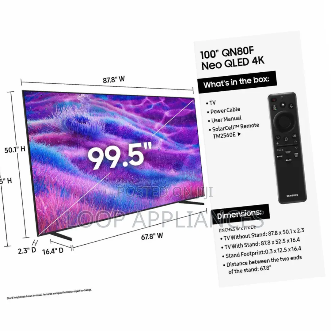 The New Samsung 100-Inch Neo QLED QN80F 4K Mini LED Smart TV 100QN80F