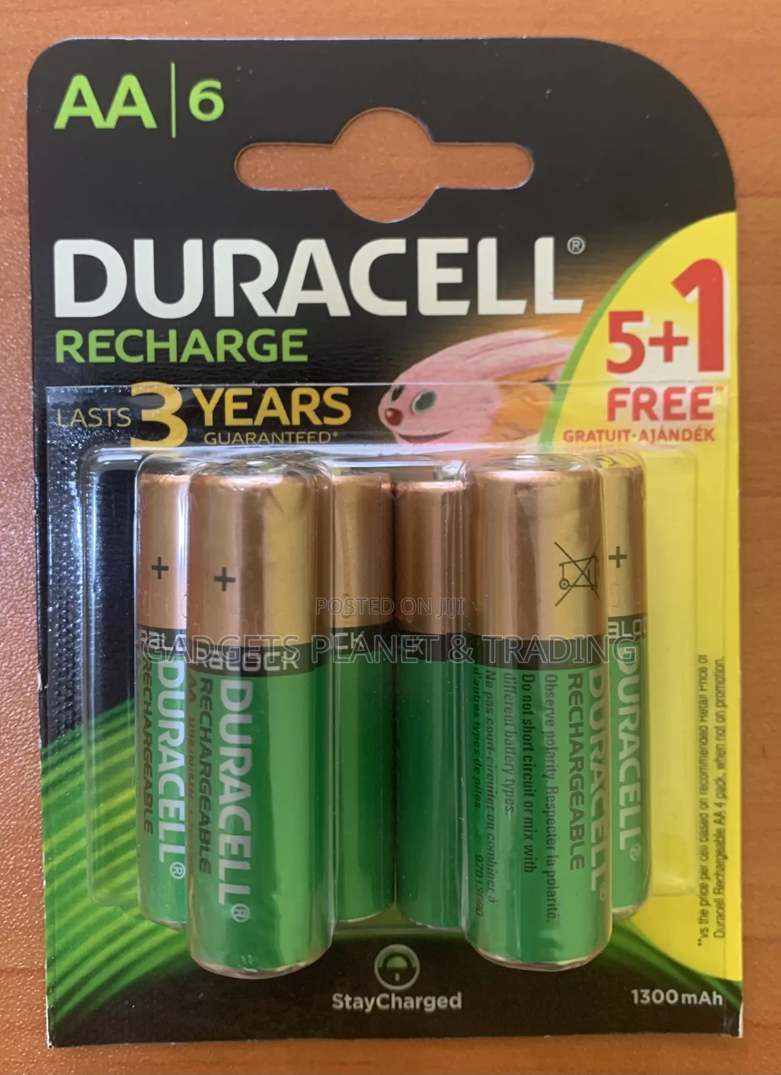 Duracell 2A AA 6pcs Rechargeable Battery - 1300mAh
