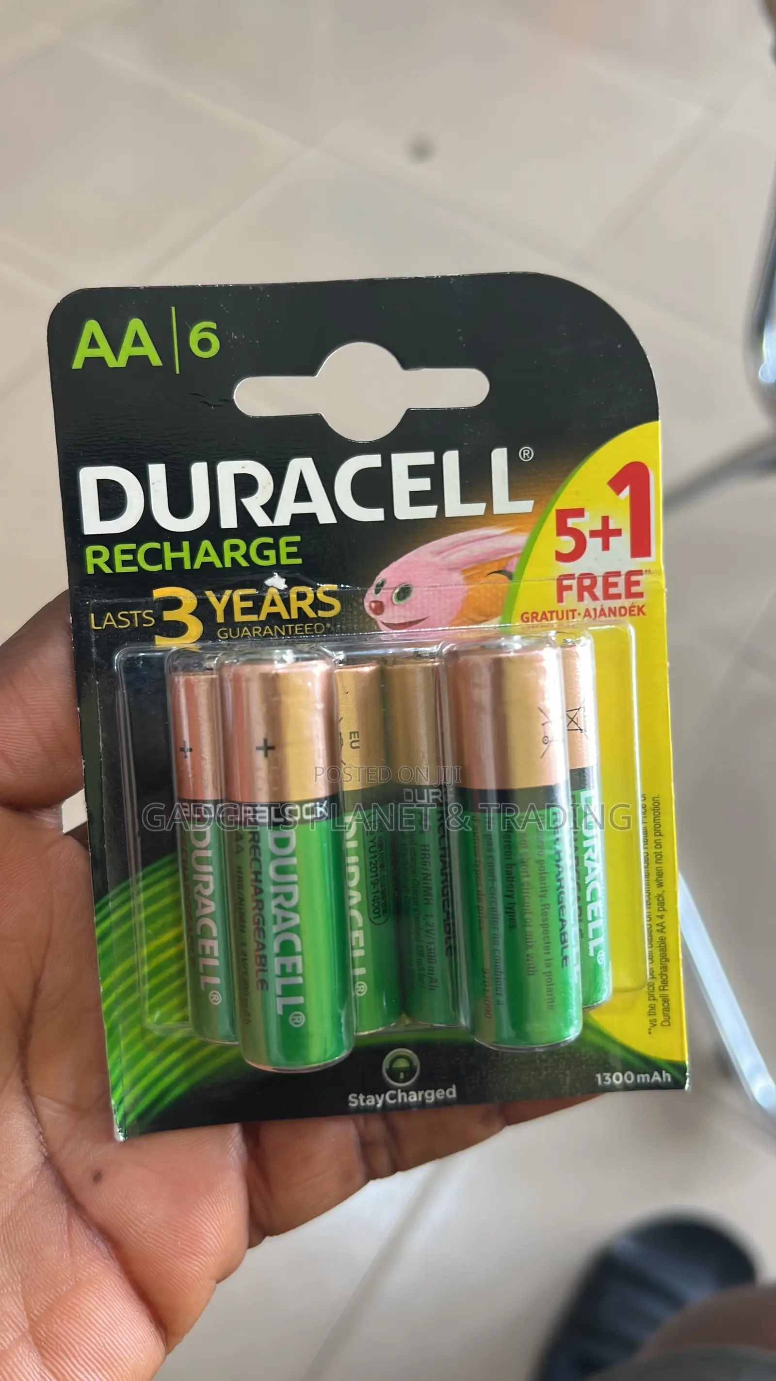 Duracell 2A AA 6pcs Rechargeable Battery - 1300mAh
