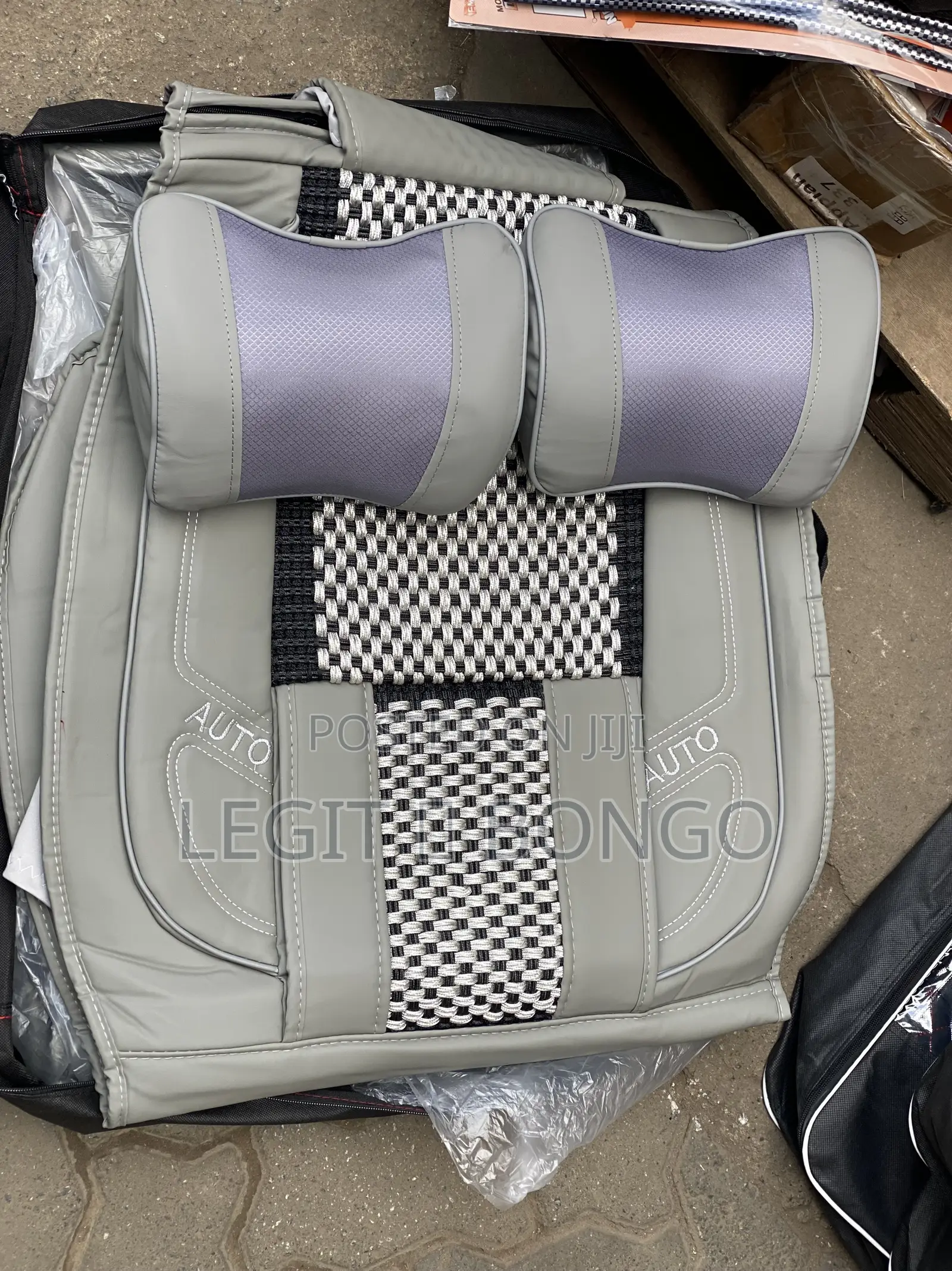 2 Front Seat Covers - Grey & Black Edition