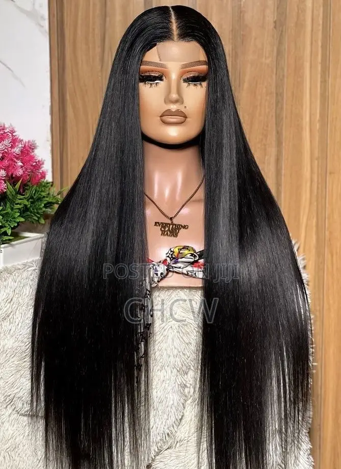 New Black Sleeky 30 Inches Long Sleek Wig With a ClosureLon