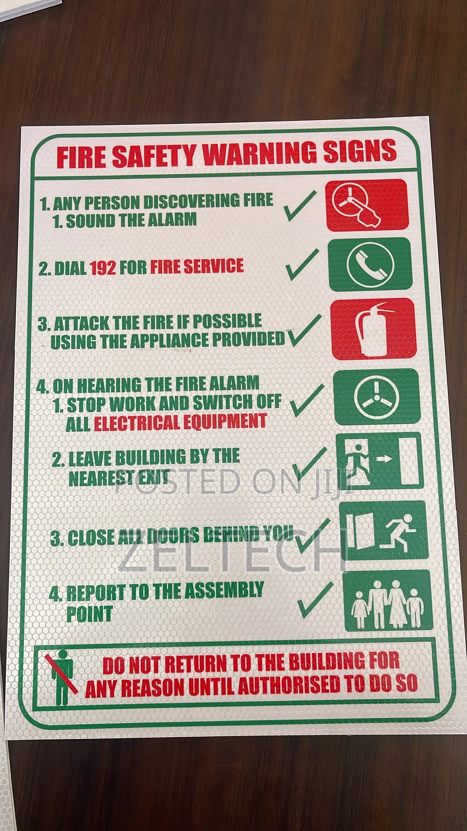 Fire Safety Warning Sign