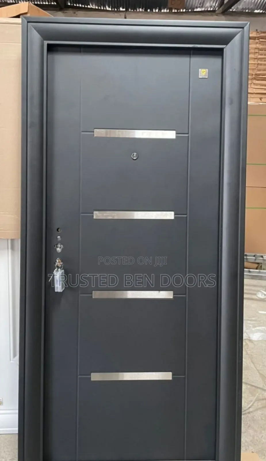Paladin Turkey Single Security Smooth Black Doors With Locks and Keys