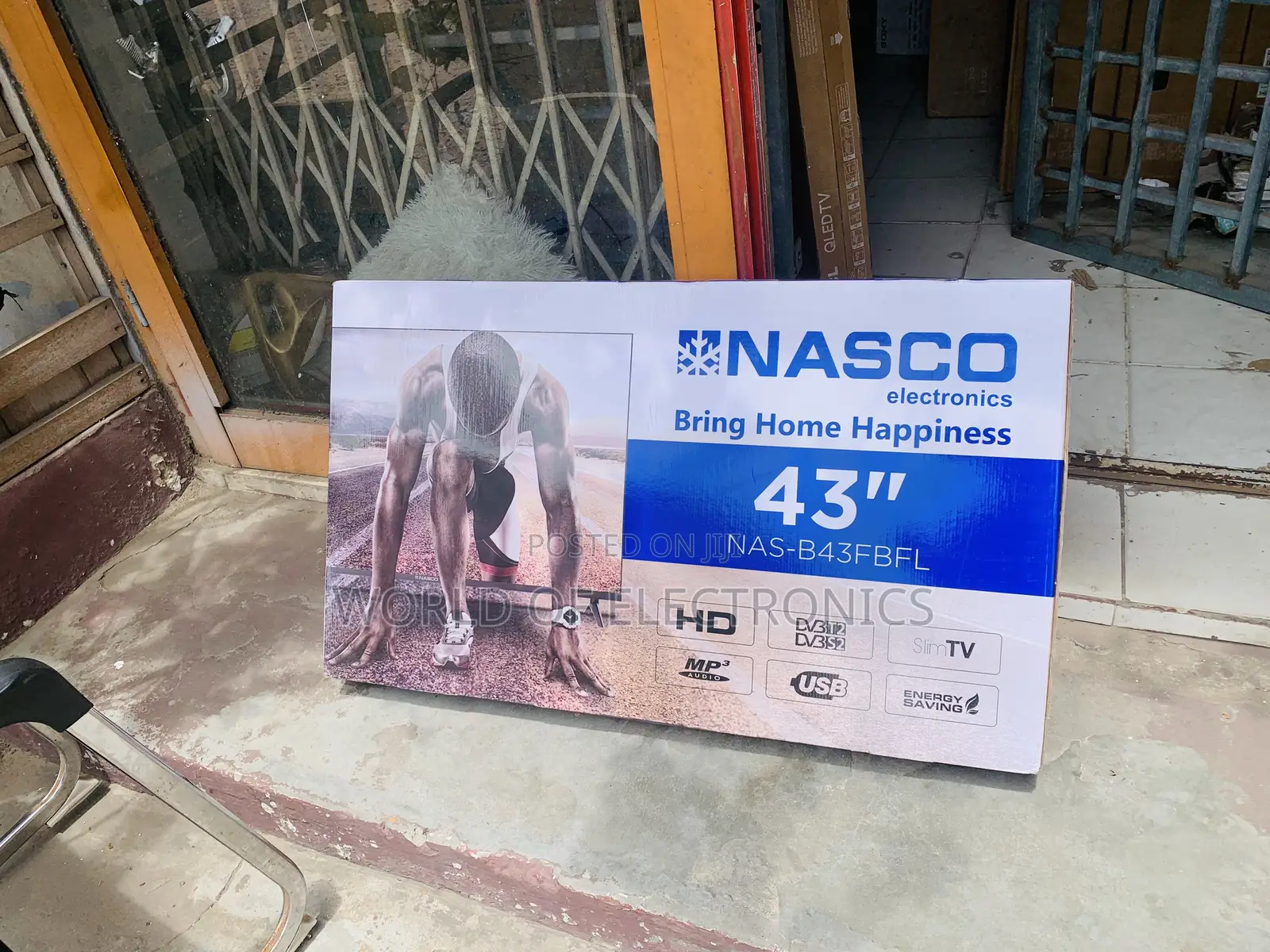 High Quality 43”fhd Satellite Digital Nasco TV Slim Black