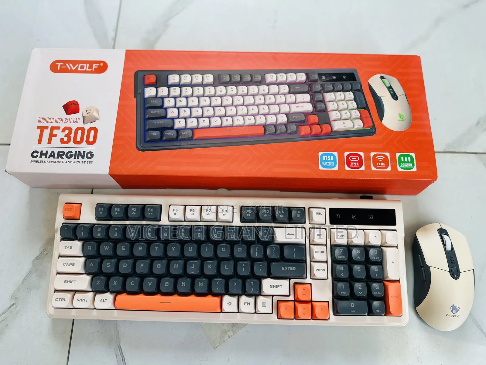 Wolf TF300 Charging Wireless Keyboard and Mouse Set