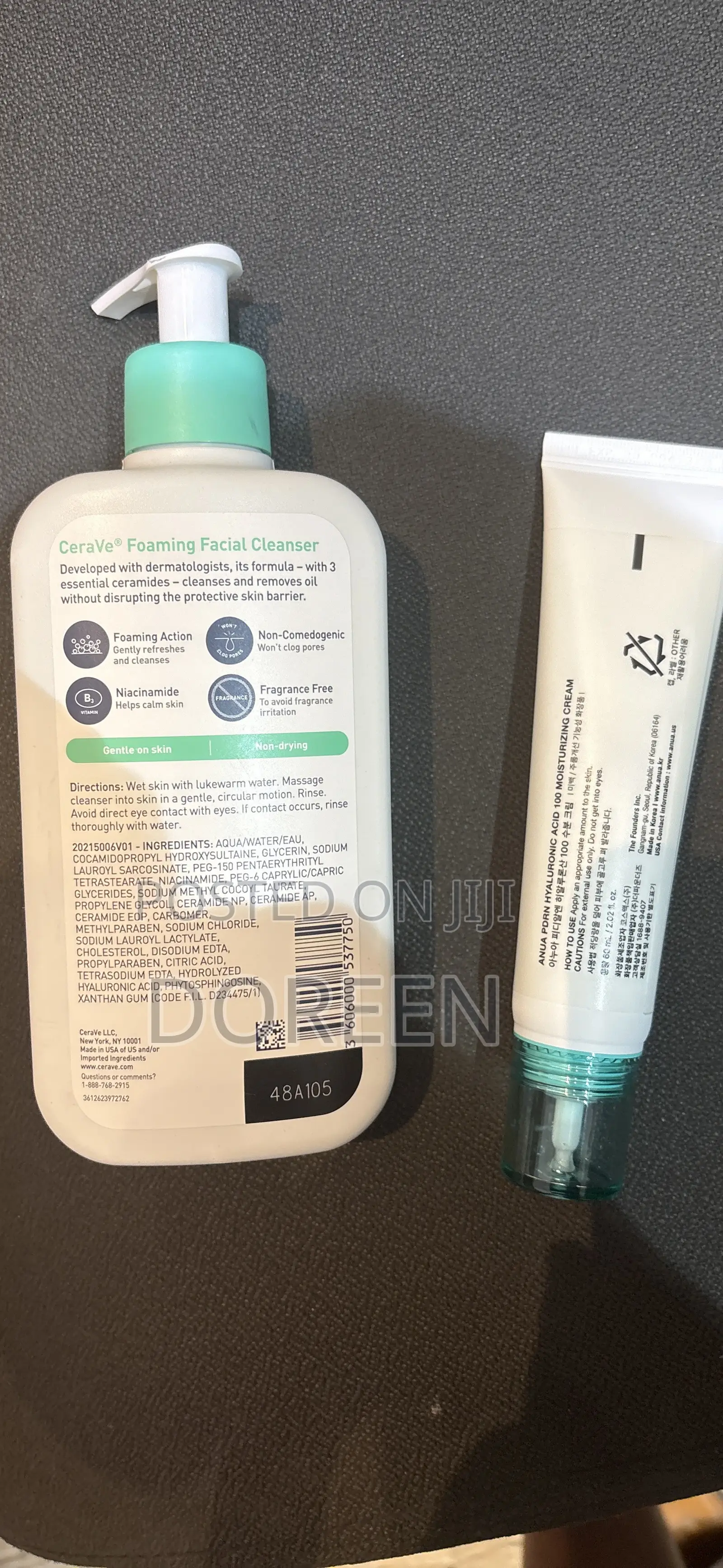 Cerave Foaming Cleanser and Anua PDRN 100+