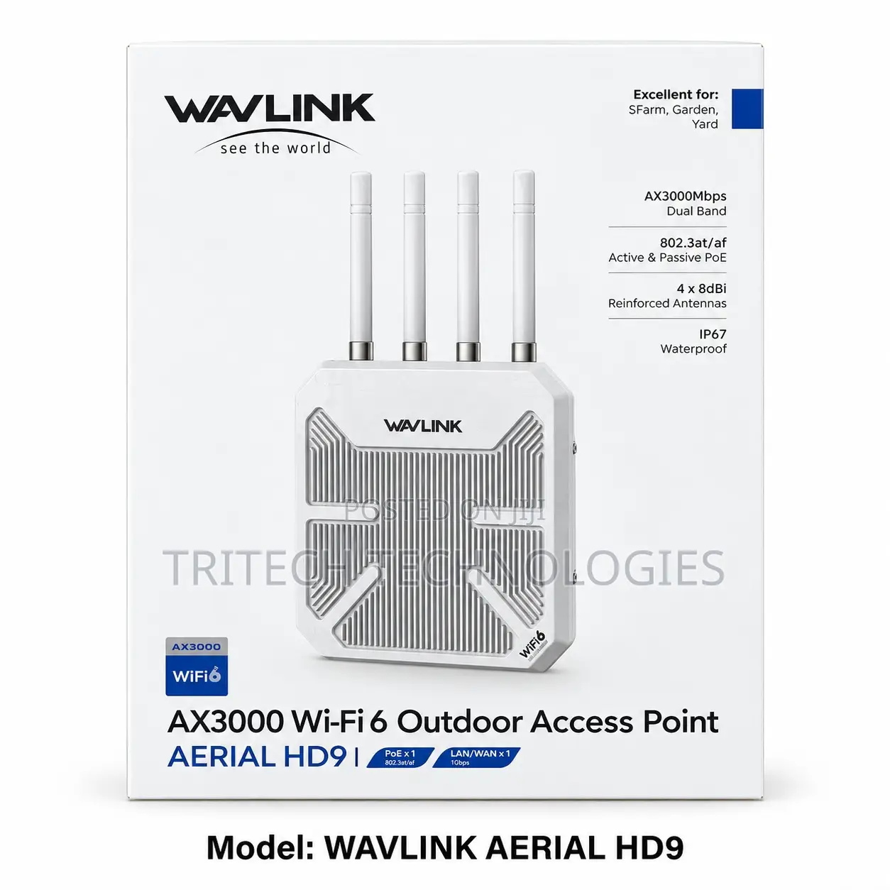 Wavlink Aerial HD9 WL-WN573HX3 AX3000 Wi-Fi 6 Outdoor Access Point