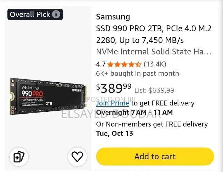 Samsung 990 Pro 2tb Nvme SSD