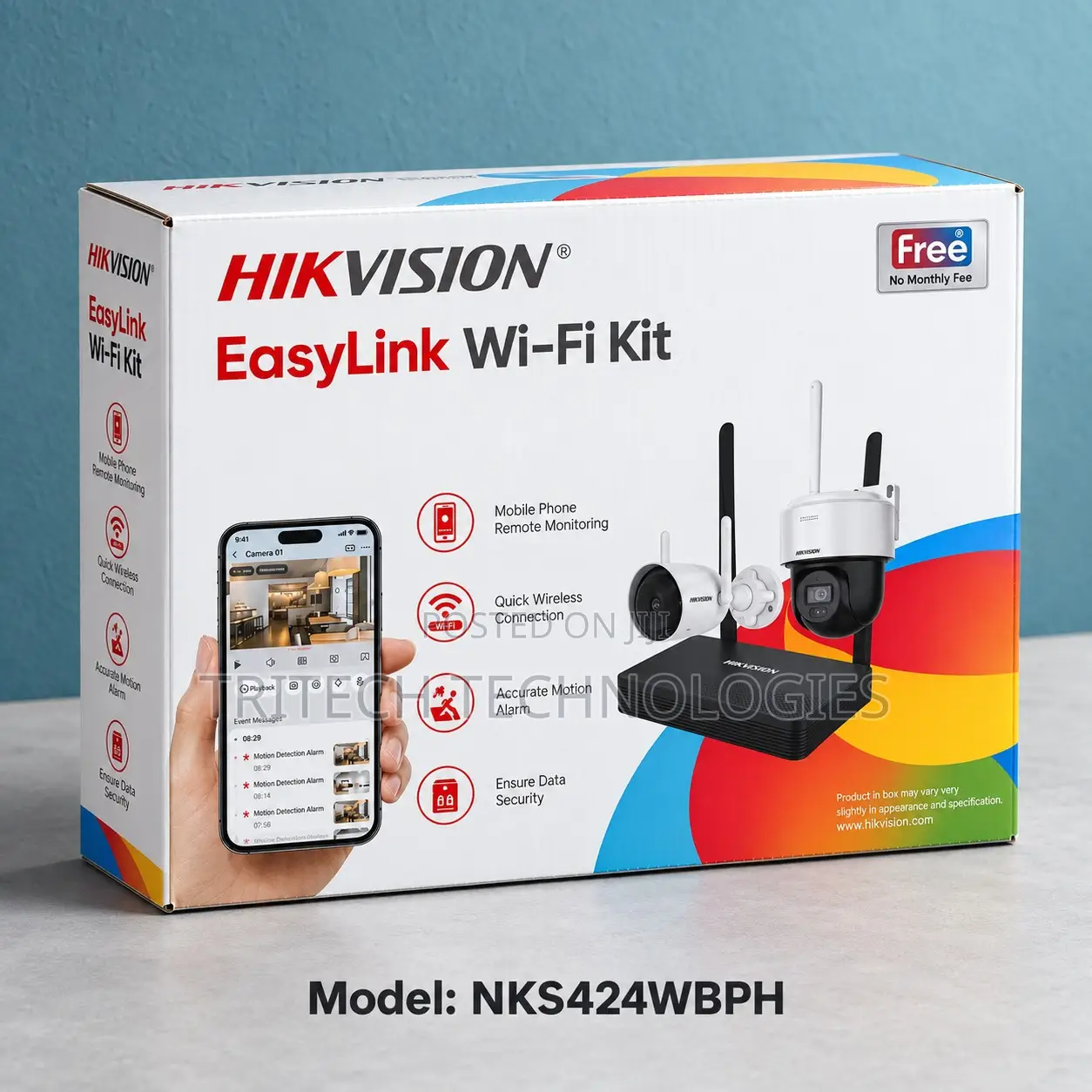 Hikvision NKS424WBPH 4MP Bullet + 4MP PT Dome WiFi NVS Kit