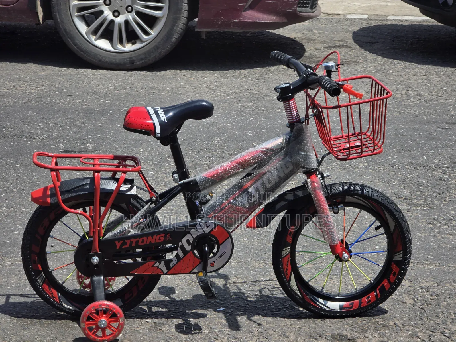 Red and Black Children's Bicycle With Busket 2-5yrs