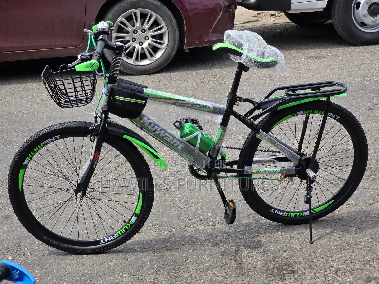 12-16yrs Bicycle With Cargo Rack and Front Busket