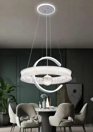 Modern Luxury C-Shaped Crystal Ring Chandelier With Globe Center