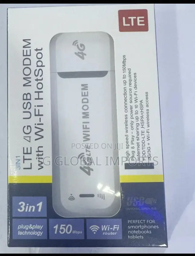 Universal 4G LTE USB WiFi Modem Dongle (Supports All Networks)