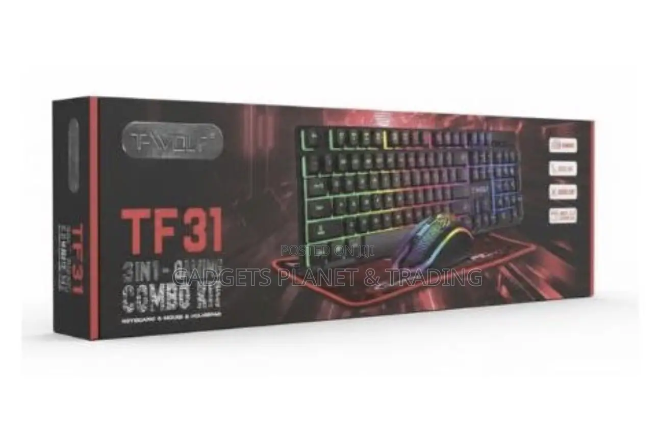T-Wolf 3in1 Gaming Combo Kit Keyboard, Mouse & Mouse Pad - TF31