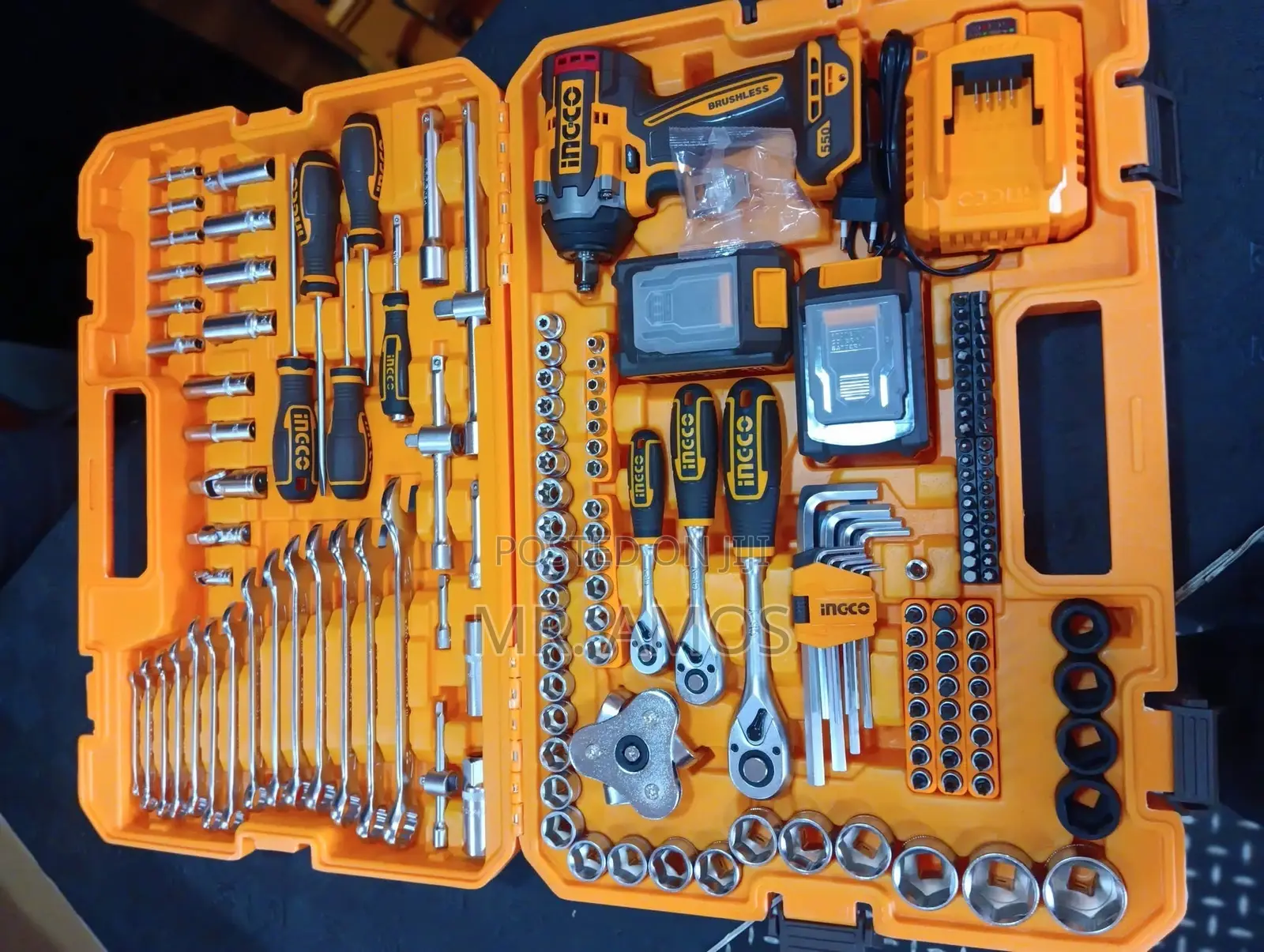 172 Pieces Tools Set With Cordless Impact Wrench Set - HKTHP41723