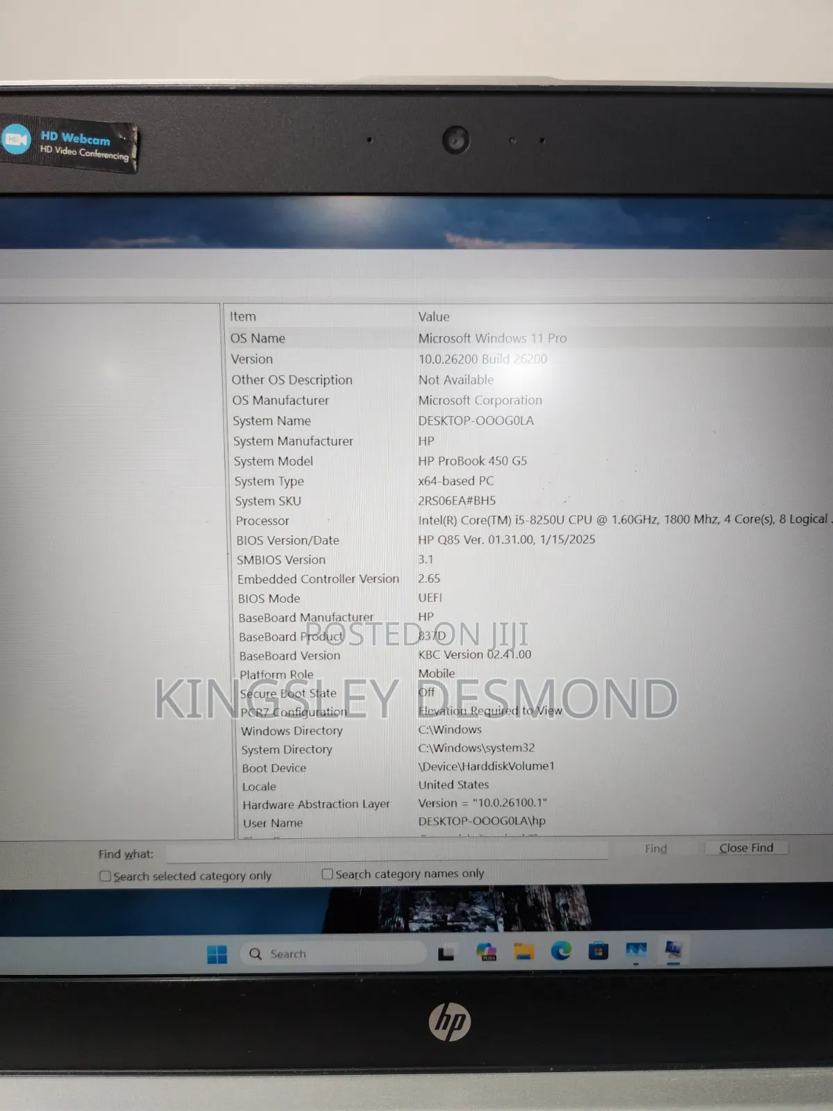 Laptop HP ProBook 450 G5 16GB Intel Core i5 SSD 256GB