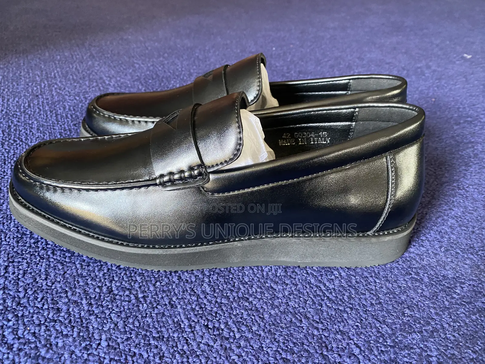 Men's Black Leather Penny Loafers – Classic Smart Casual Shoes