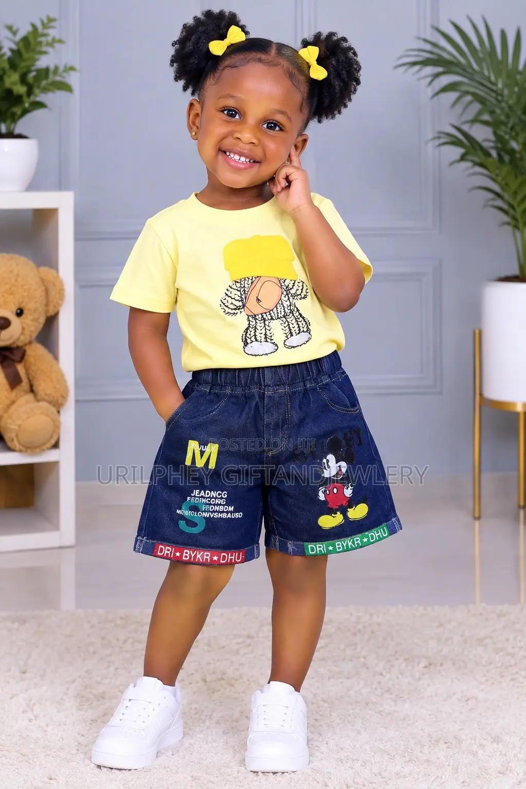 Pretty Top and Jeans Shorts for Kids