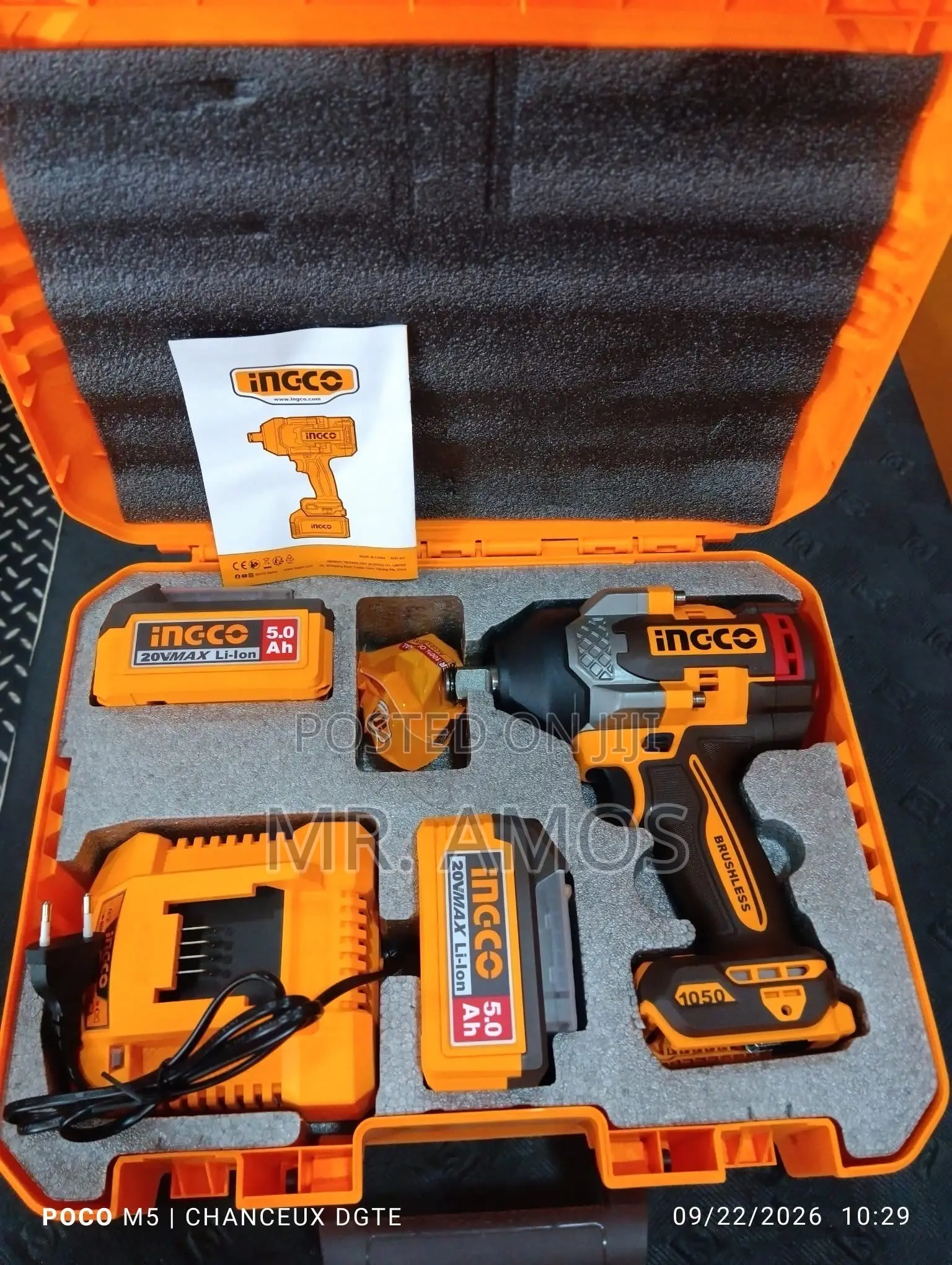 1050Nm Cordless Impact Wrench With 2x 5.0Ah Batteries - CIWLI201056