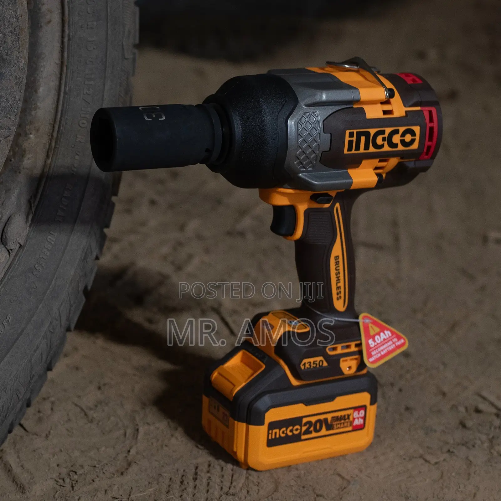 1350Nm Cordless Impact Wrench With 2x 5.0Ah Batteries - CIWLI201356