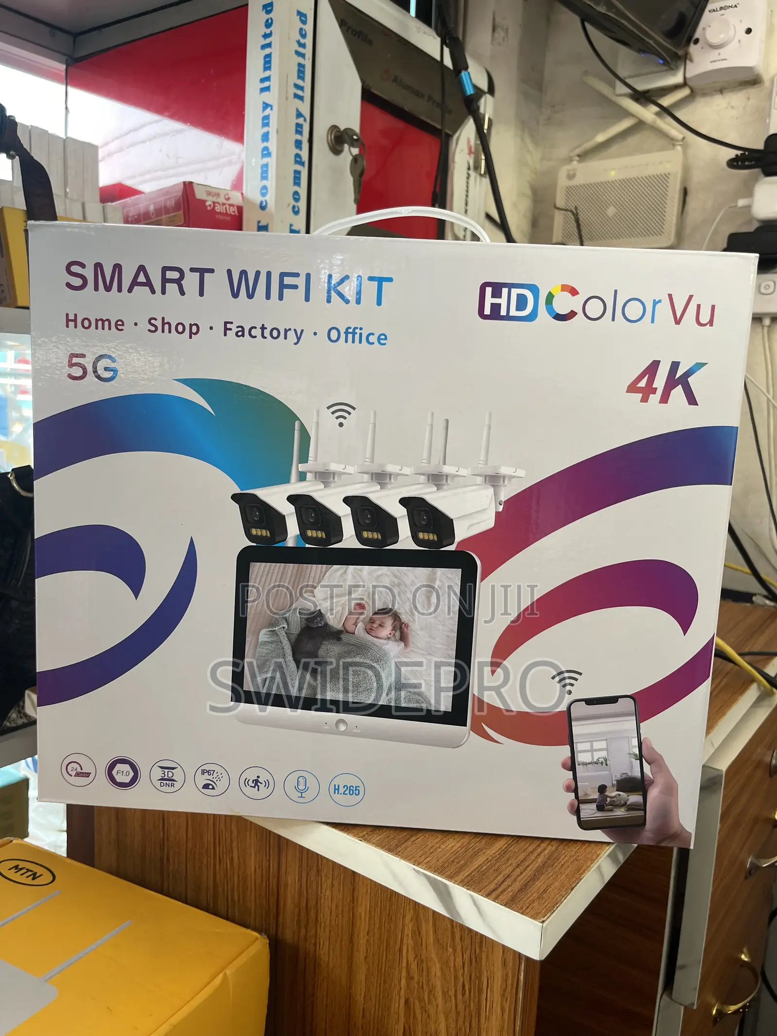 4 Channels Smart Wireless WiFi CCTV + Monitor Screen 5G