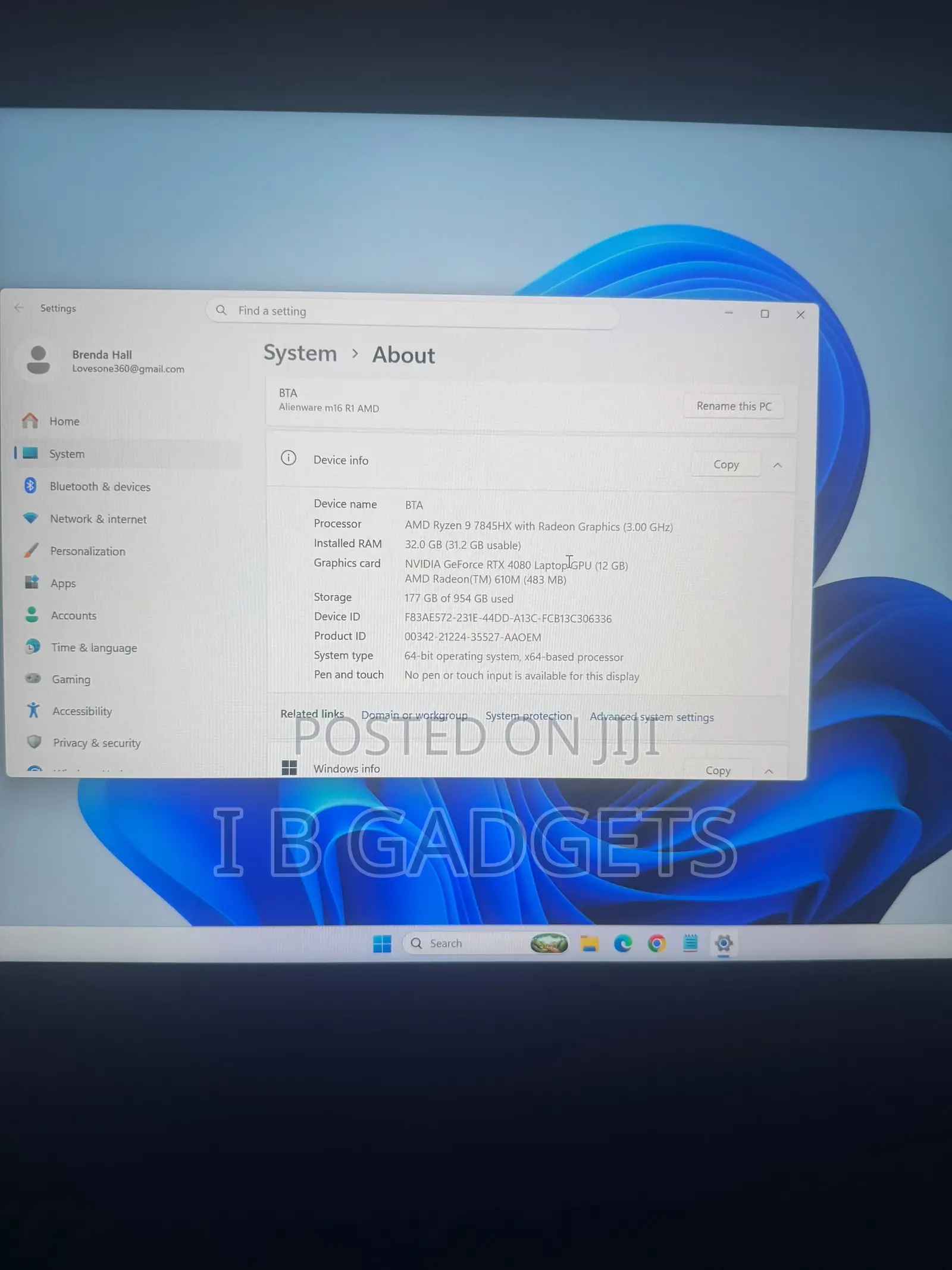 Laptop Alienware M16 r1 32GB Intel Core i9 SSD 1T