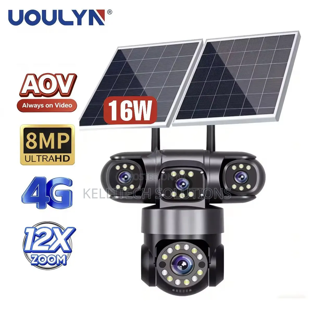 20MP Solar 4G AoV 4Lens CCTV Camera