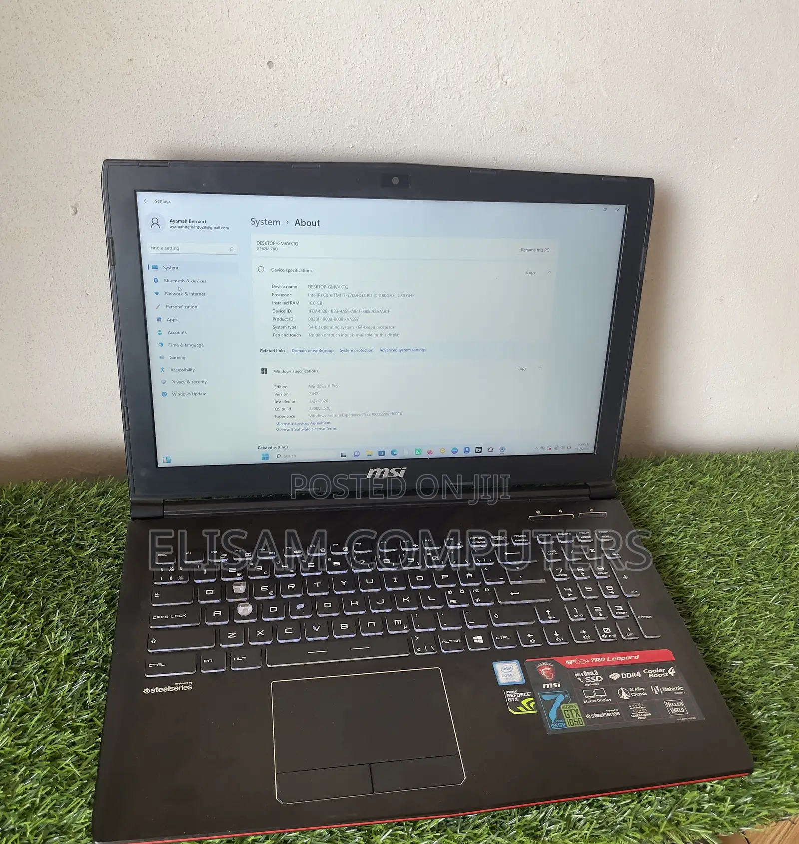 Laptop MSI GP62 7RDX Leopard 16GB Intel Core i7 HDD+SSD 128GB