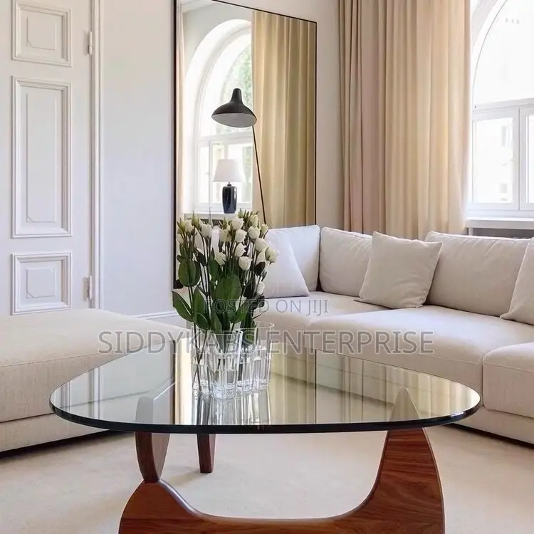 Triangular Transparent Glass Center Table for Your Living Room