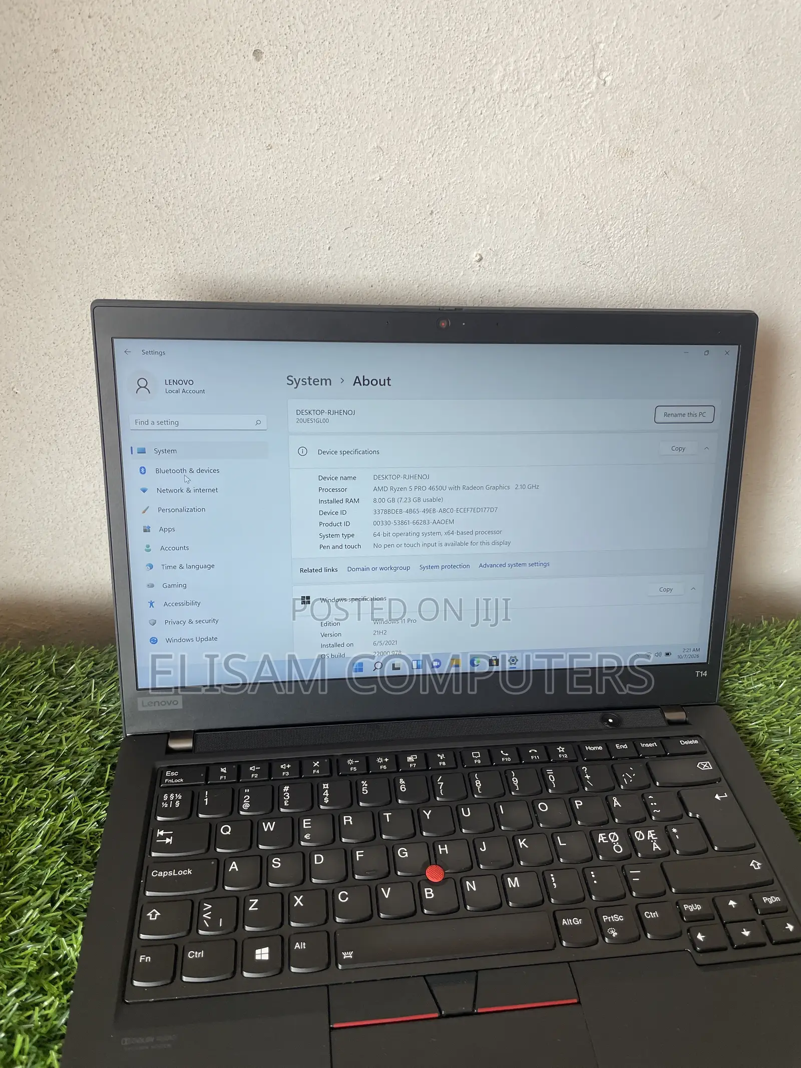 Laptop Lenovo ThinkPad T14 8GB AMD Ryzen 5 SSD 256GB