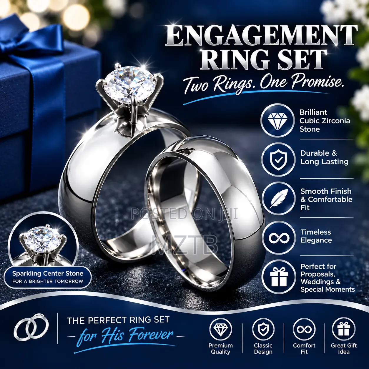 4mm Stainless Steel Couple Wedding Rings - Silver