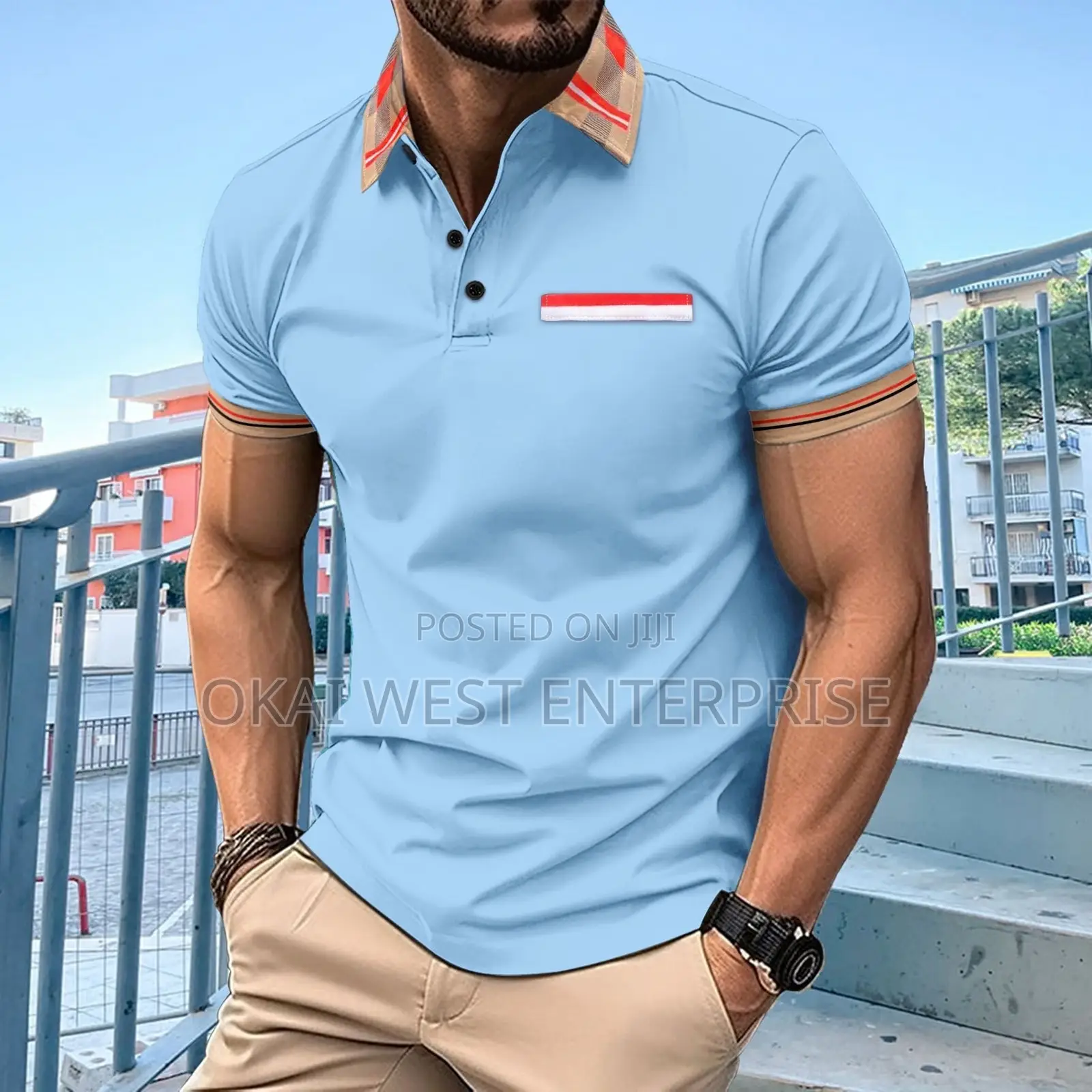 Modern Lapel Polo Shirt – Solid Color Men's Casual Style