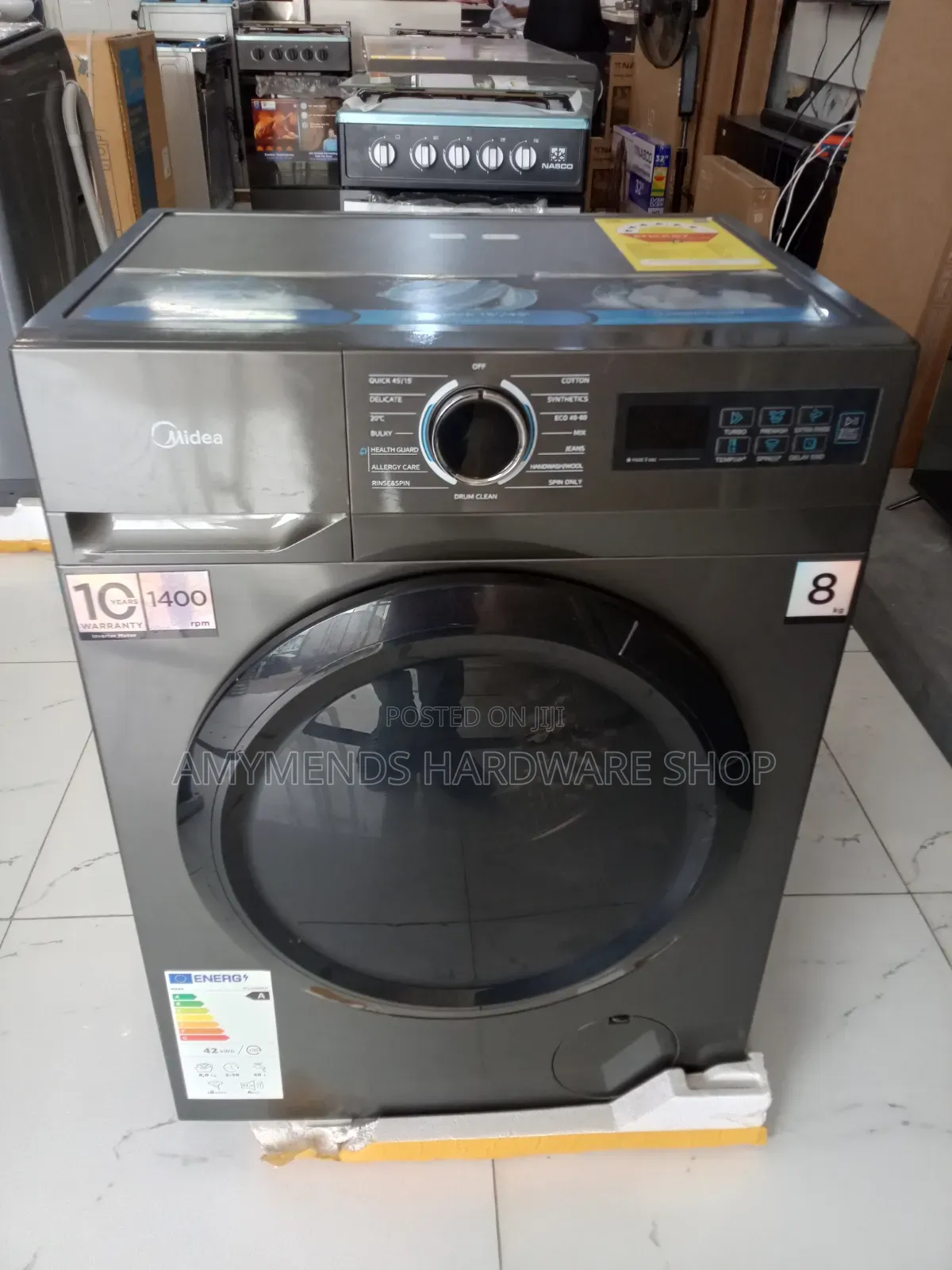 Midea Washing Machine Front Load 8,0kg, 48ltres
