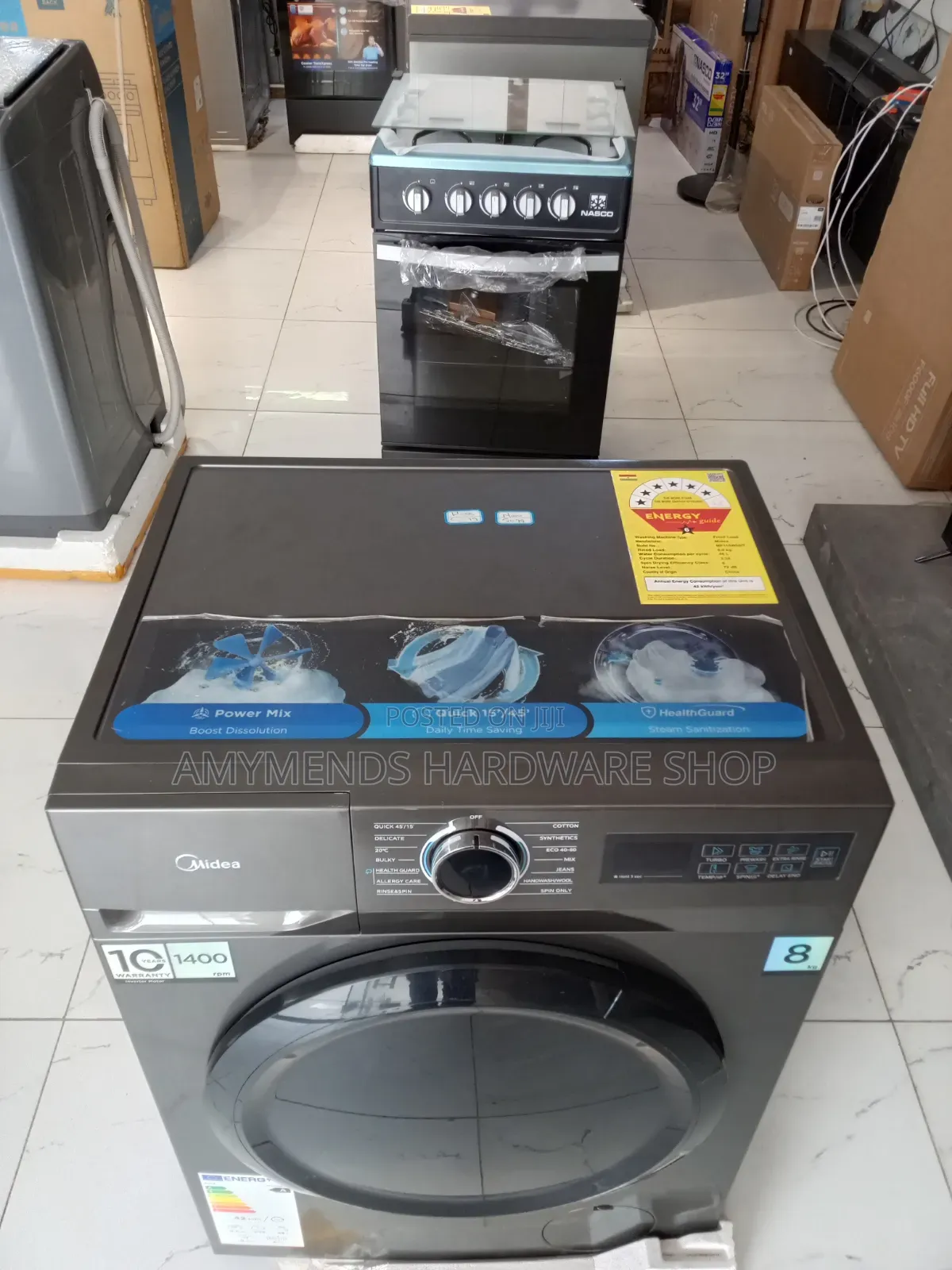 Midea Washing Machine Front Load 8,0kg, 48ltres