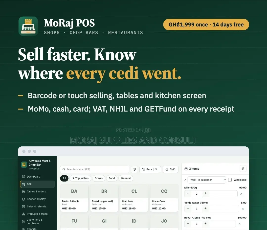 MoRaj POS – Shop, Chop Bar & Restaurant POS Software (Works Offline)