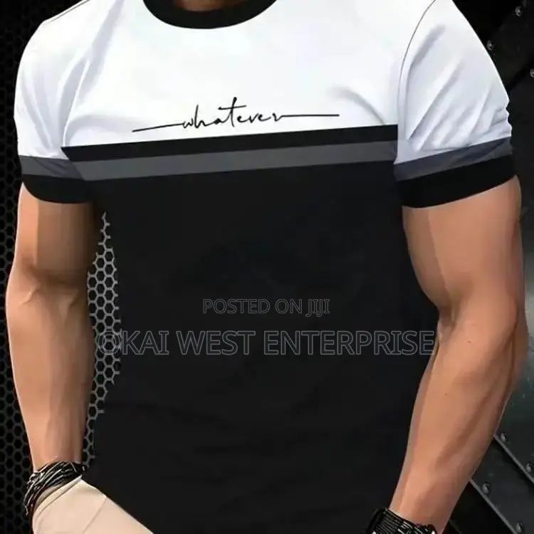 Modern Gradient 3D Print Round Neck Men’s T-Shirt 3 Sets