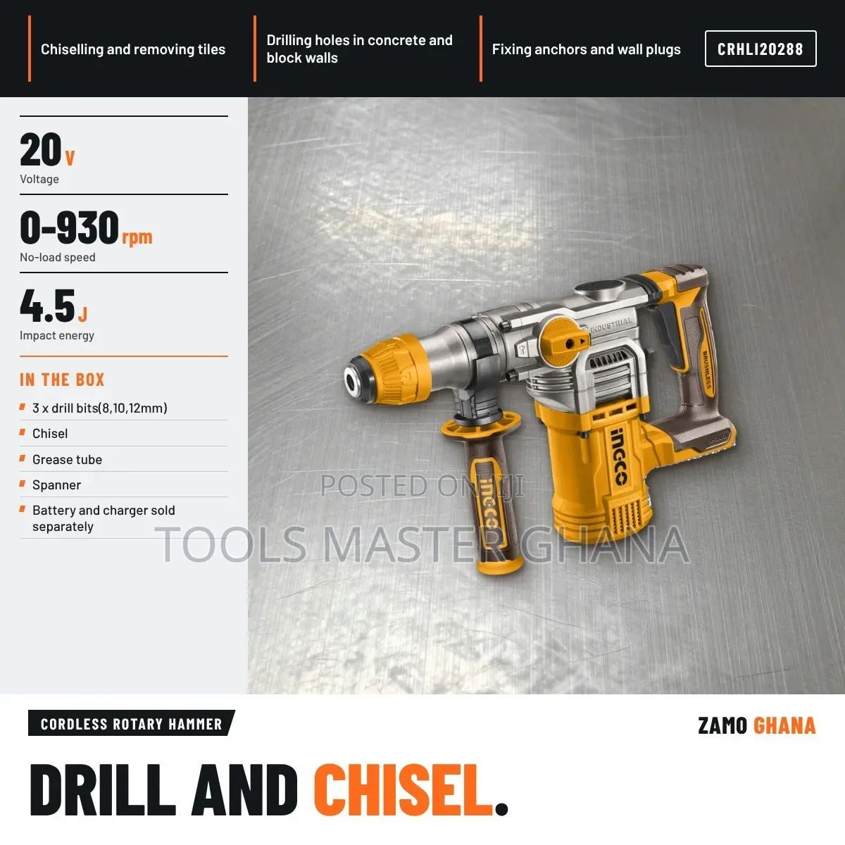 CRHLI20288 Ingco Rotary Hammer