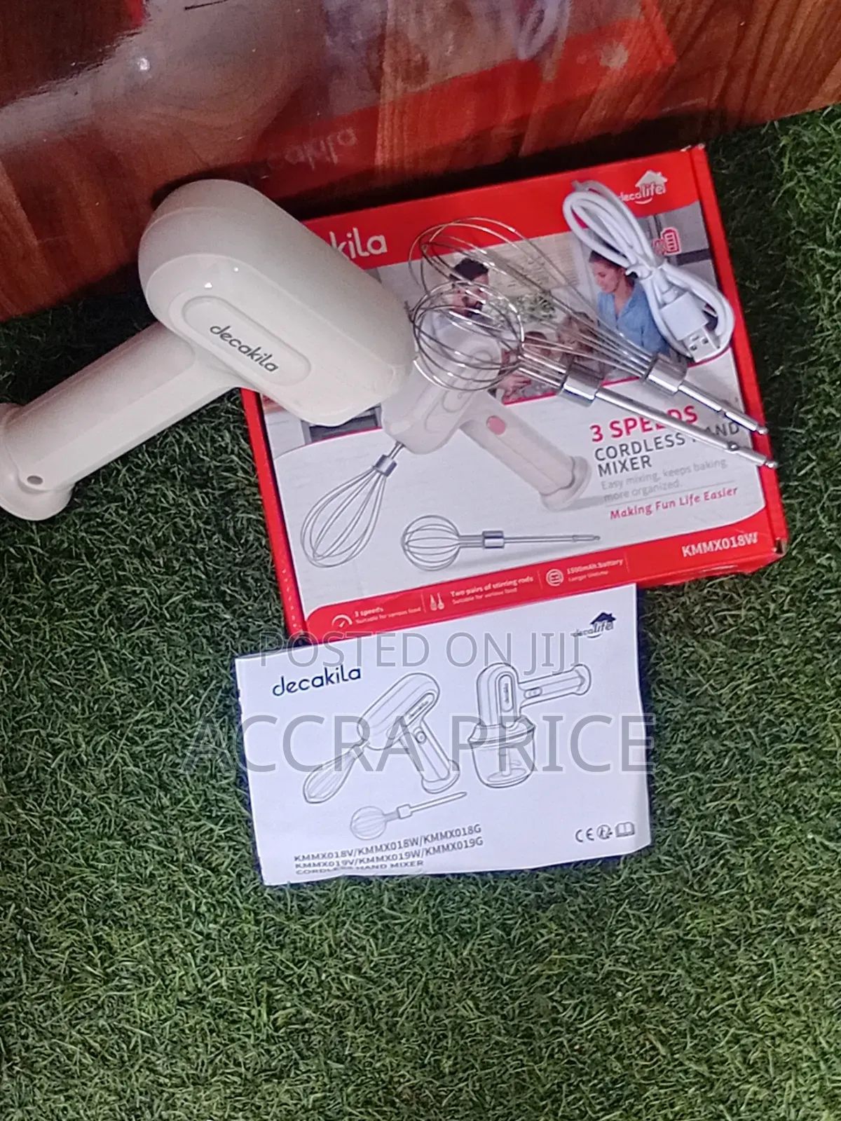 Decakila 3-Speed Hand Mixer Cordless Baking & Whisking Machine