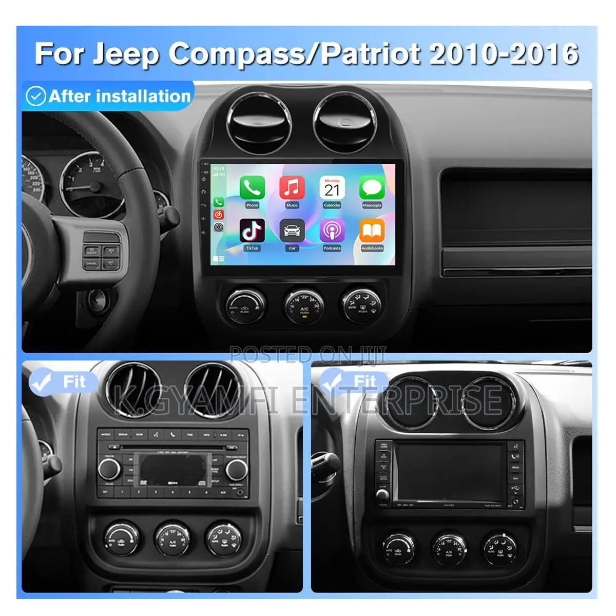 Quality Android Car Tape for Jeep Compass 2010 to 2016