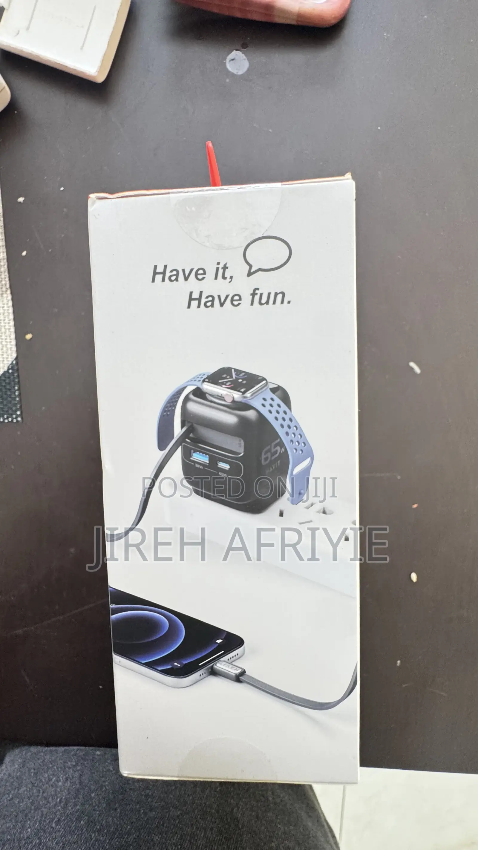 65w Havit Travel Charger With Retractable Cable and Watch Chatger