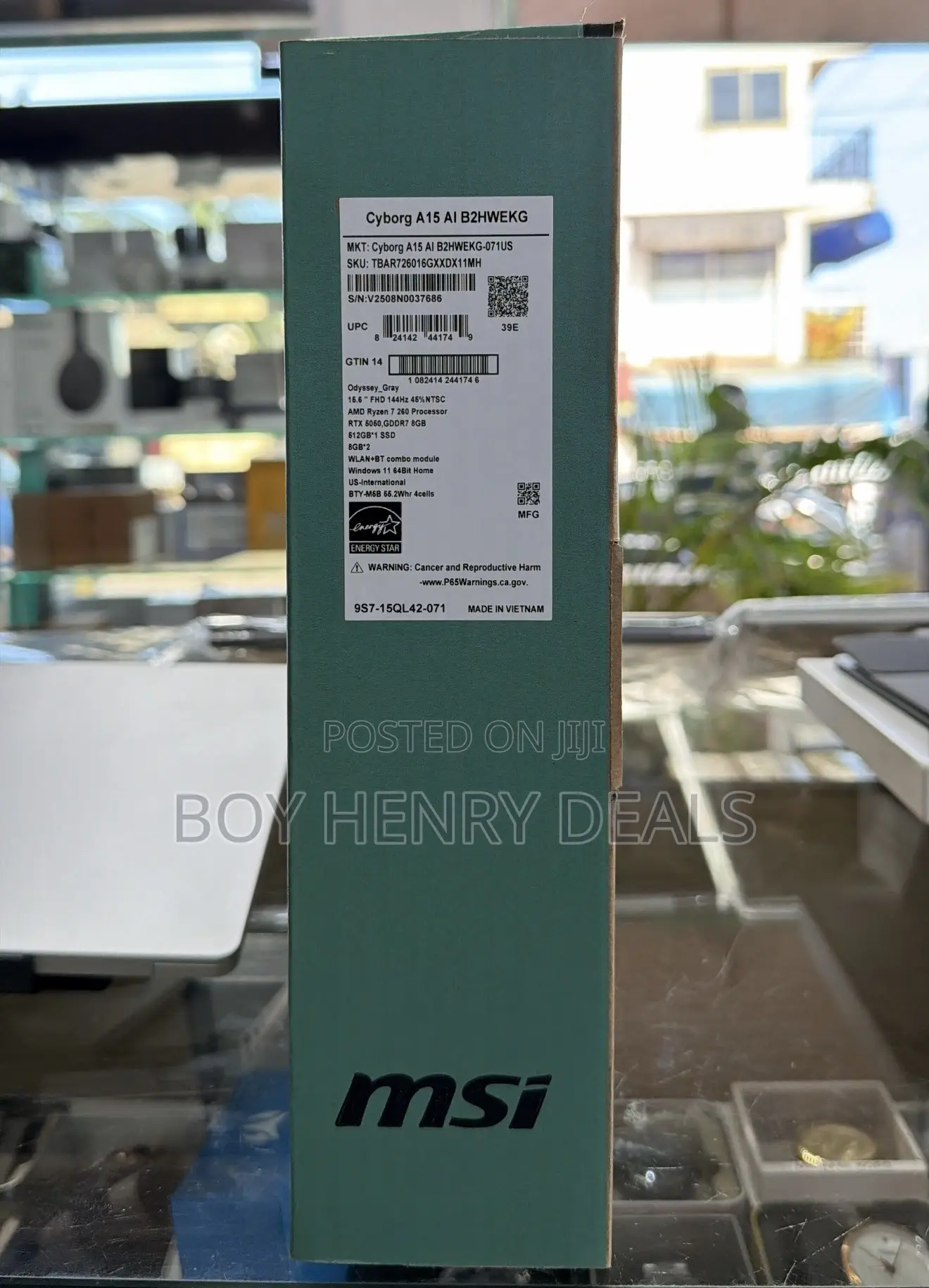 New Laptop MSI Cyborg 15 16GB AMD Ryzen 7 SSD 512GB