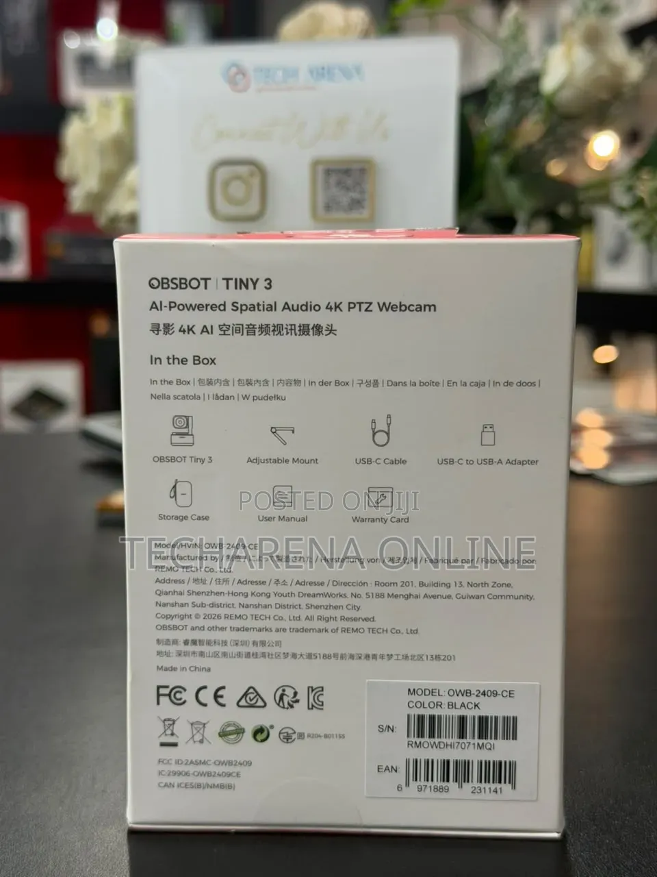 OBSBOT Tinny 3 AI- Powered PTZ 4K Webcam