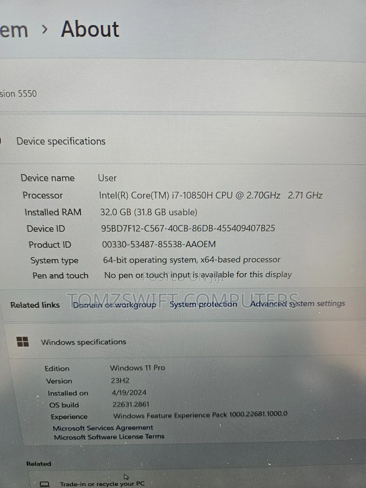 Laptop Dell Precision 5550 32GB Intel Core i7 SSD 1T