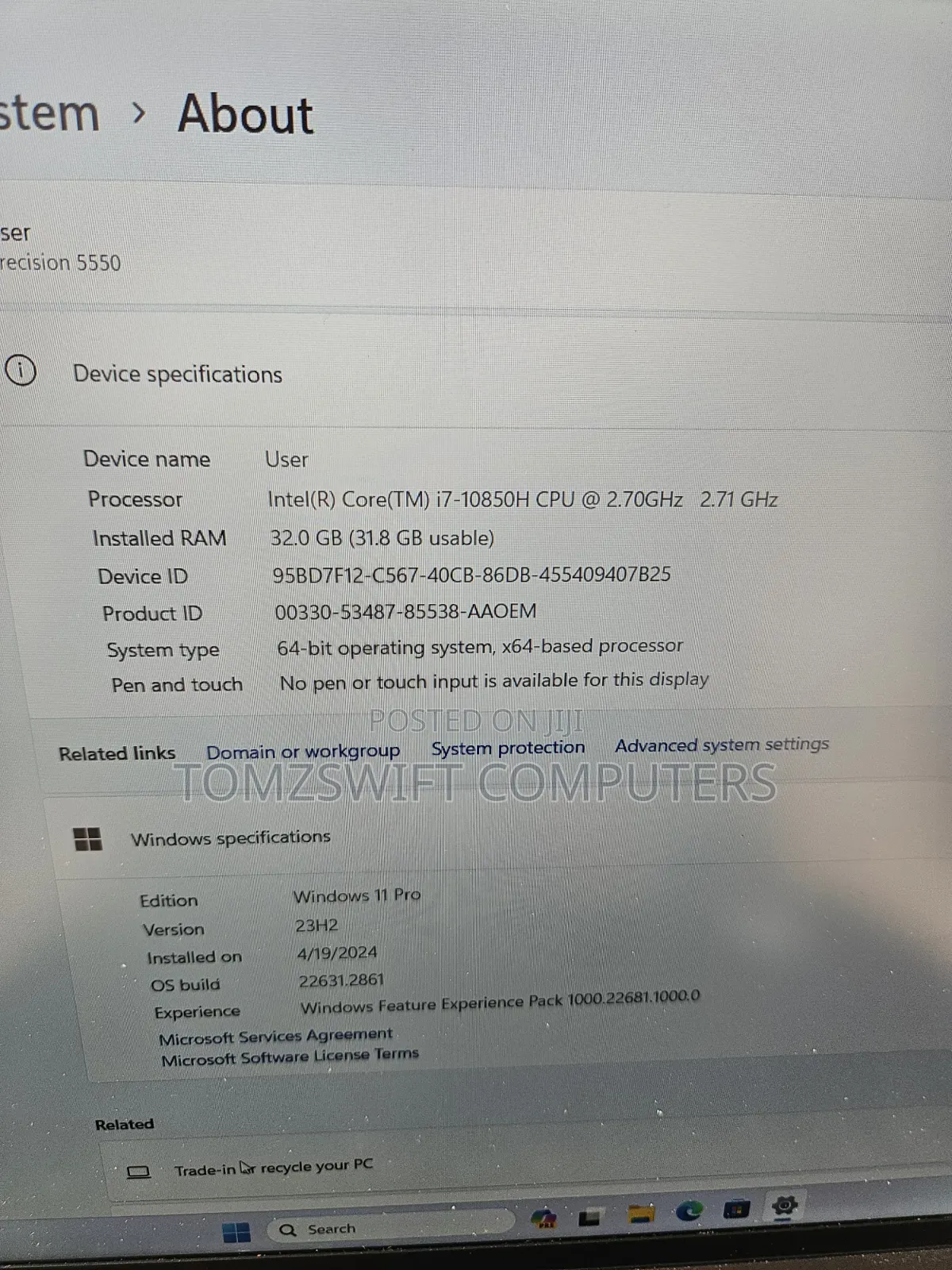 Laptop Dell Precision 5550 32GB Intel Core i7 SSD 1T