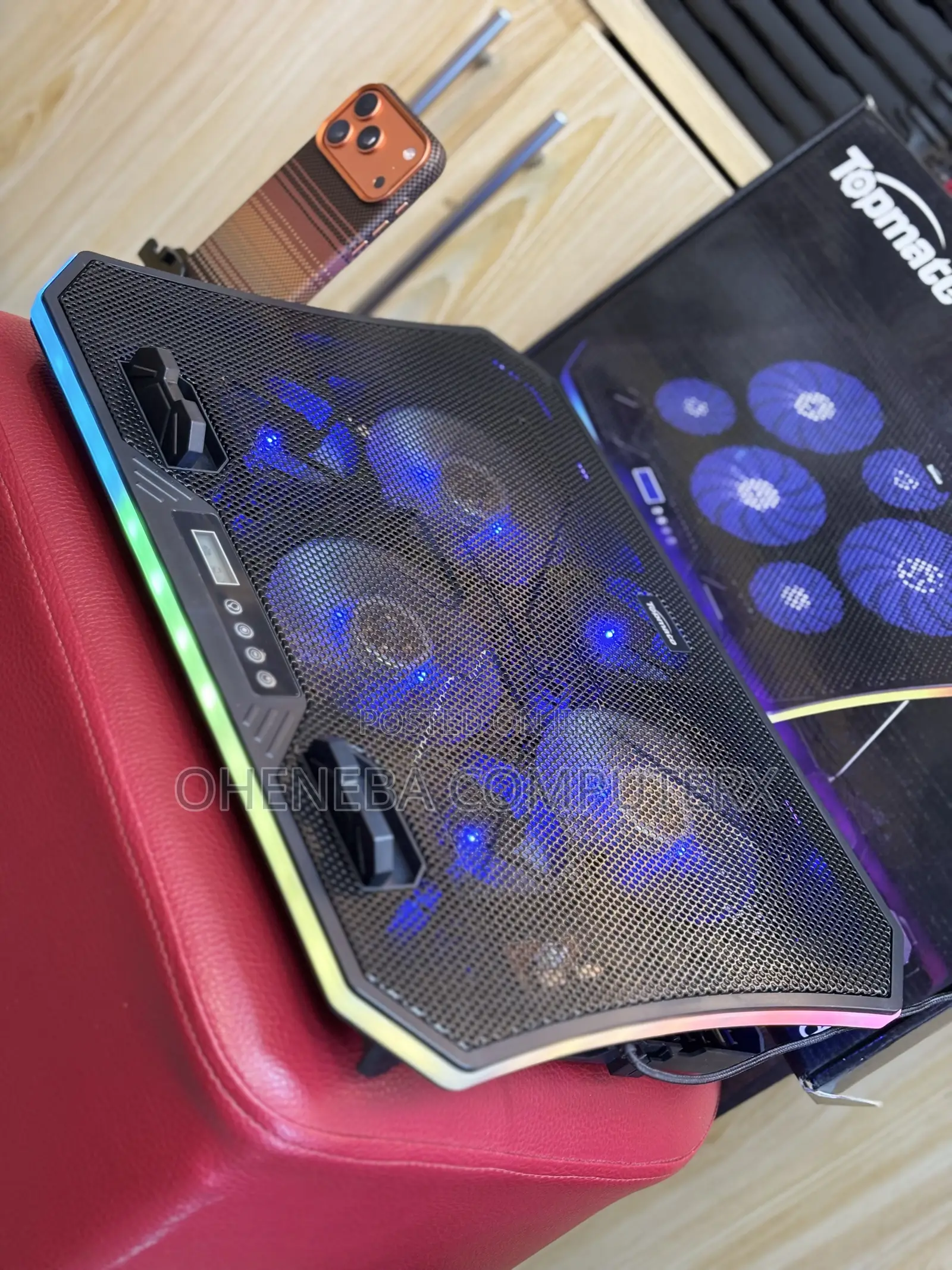 Topmate RGB Laptop Cooling Pads 8Fans With Phone Holder