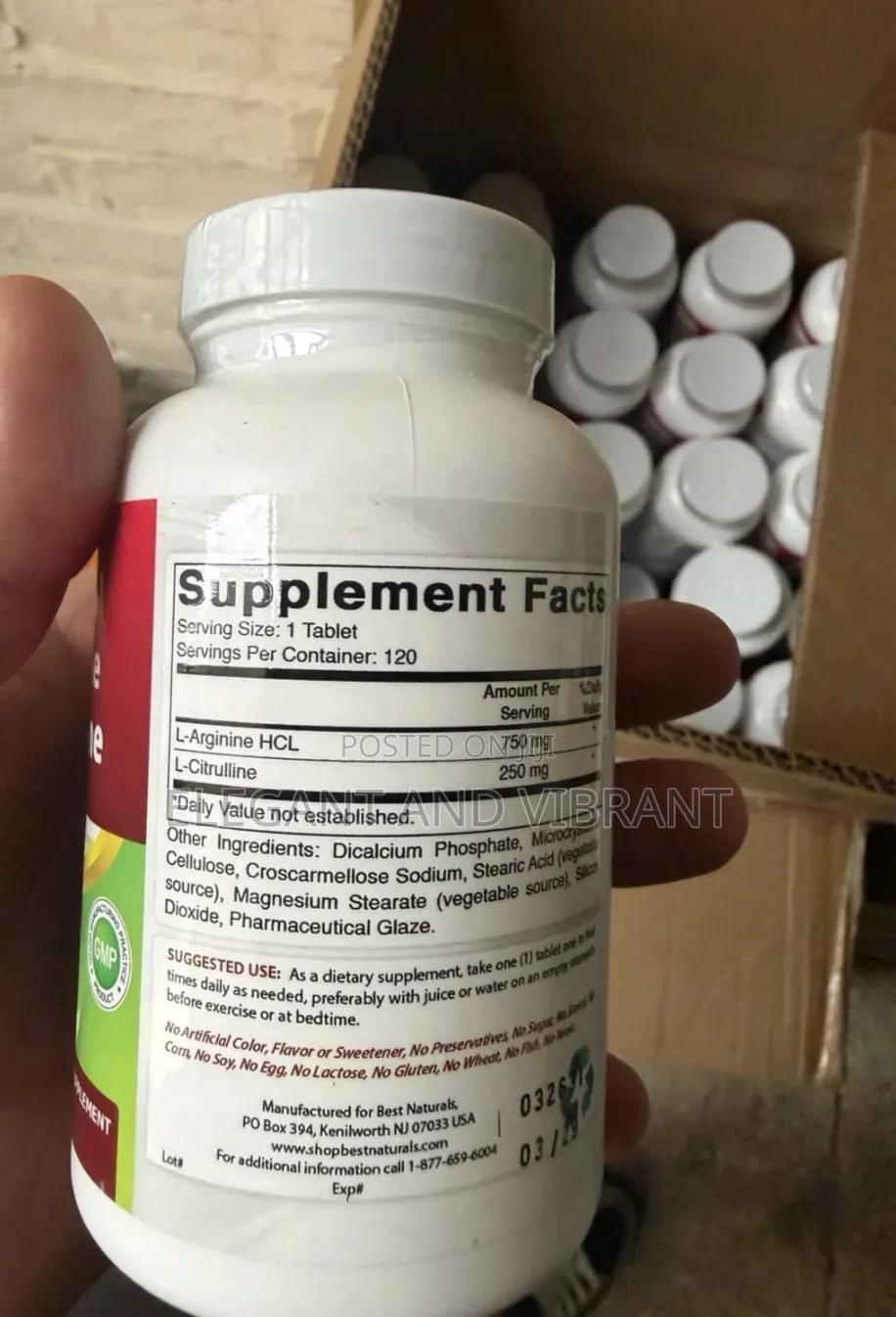 L-Arginine L-Citrulline Complex 1000 Mg 120 Tablets