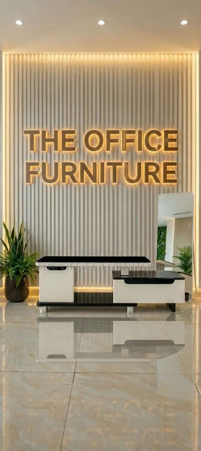 Modern 2-Tone High-Gloss TV Stand