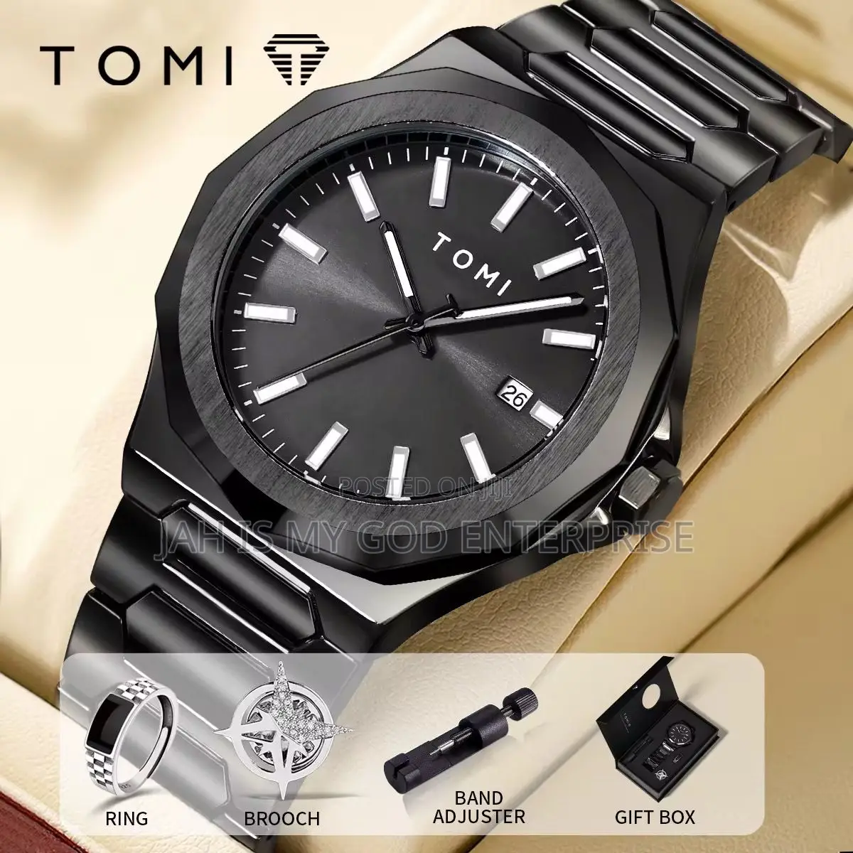 Tomi Luxury Men's Gift Box Set Quality and Versatile Quartz Watch