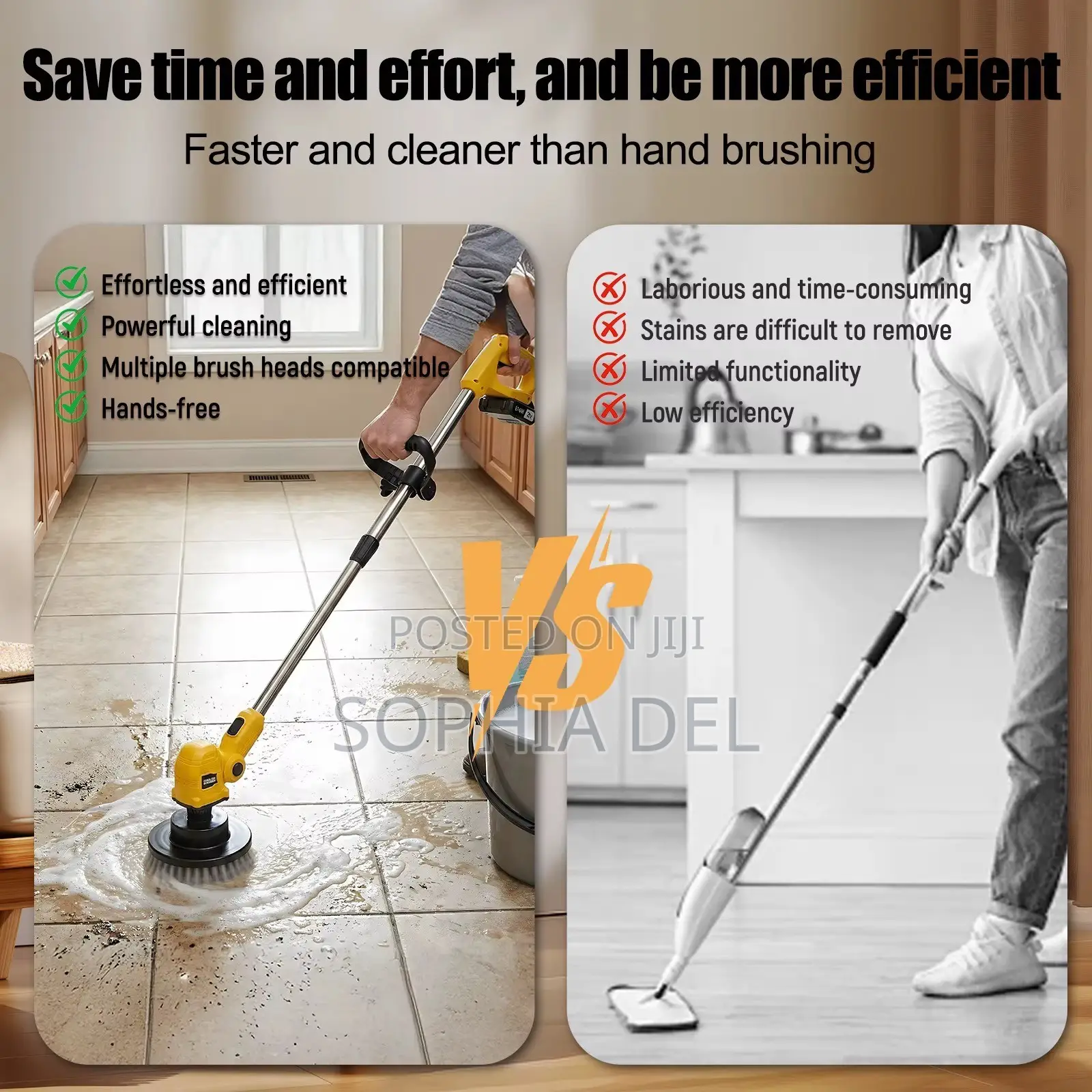 Electric Spin Scrubber 20V Bathroom, Tiles, Floors, Car