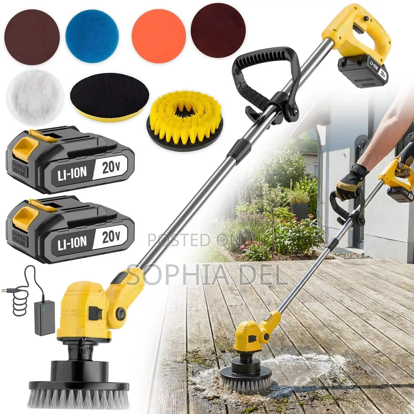 Electric Spin Scrubber 20V Bathroom, Tiles, Floors, Car
